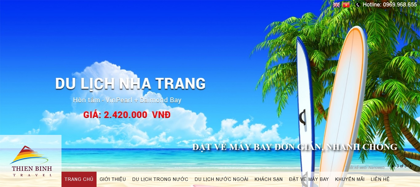 Thiết kế website du lịch công ty Thiên Bình