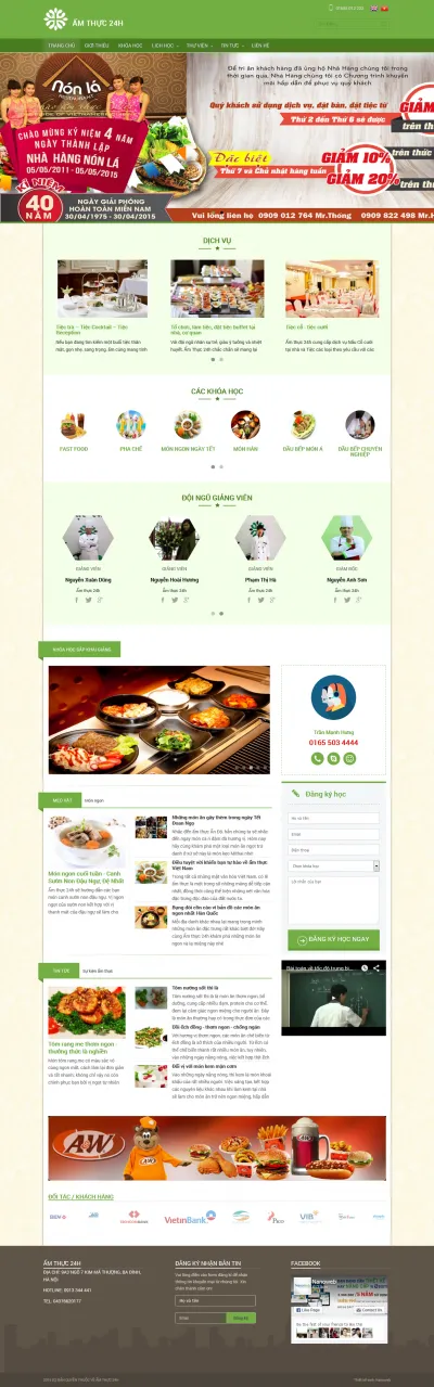 Thiết kế website giới thiệu ẩm thực 24h
