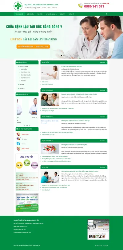 Thiết kế website giới thiệu phòng khám nam khoa
