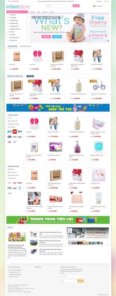 Thiết kế web bán hàng đồ mẹ và bé