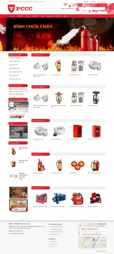 Thiết kế website về thiết bị phòng cháy chữa cháy