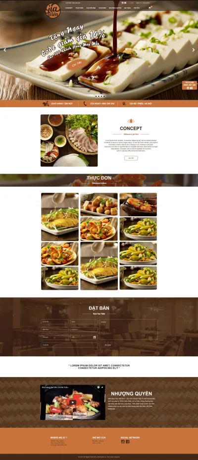 Thiết kế web cho Nhà hàng bán đồ ăn