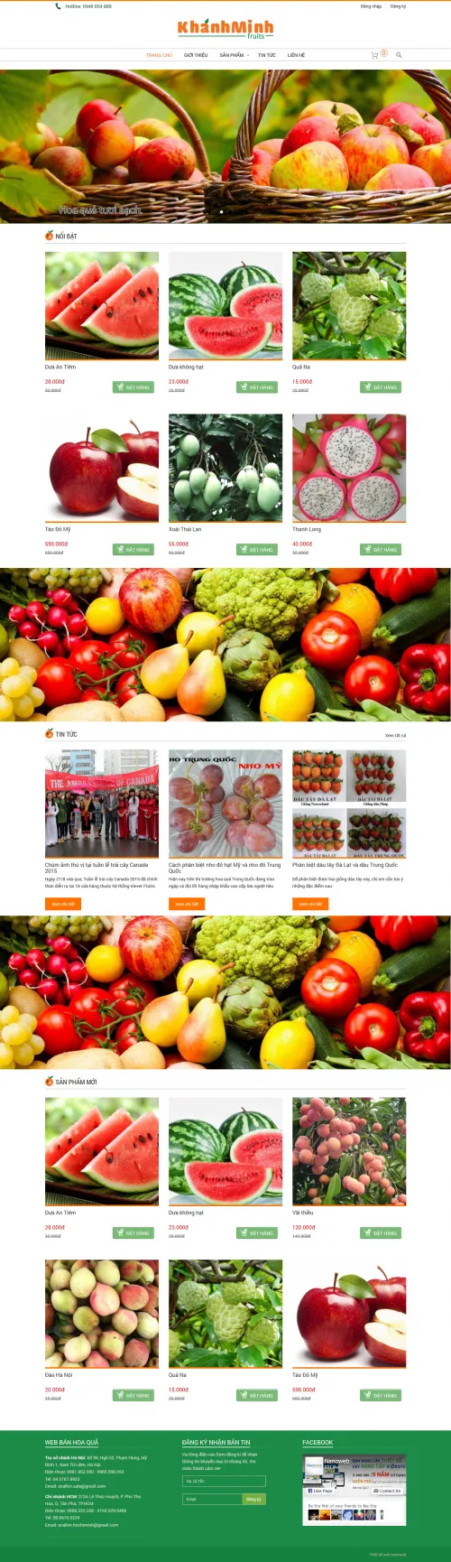 web bán hoa quả Khánh Minh fruit
