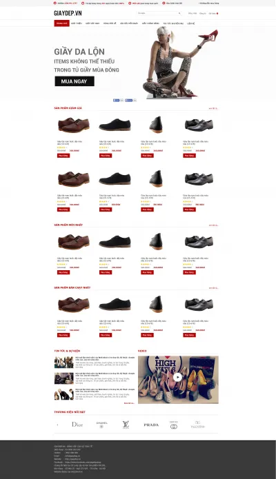 Thiết kế web bán hàng giầy