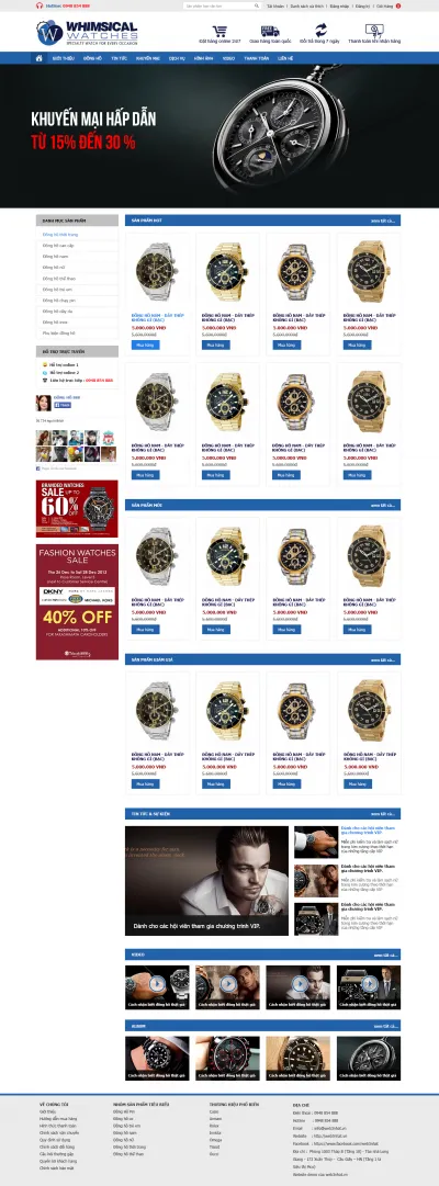 Thiết kế web bán hàng đồng hồ